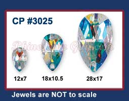 Czech Preciosa Sew On Pear Sizes